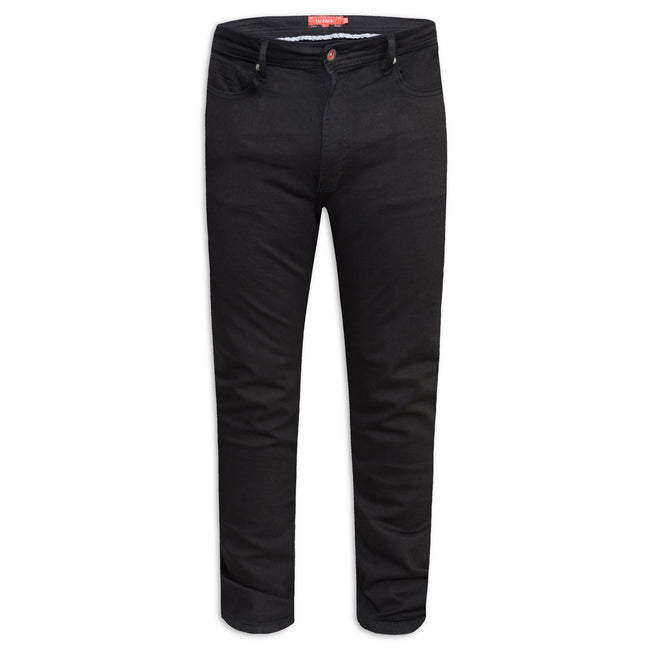 Black - Front - Duke Mens D555 Claude Stretch Slim Jeans