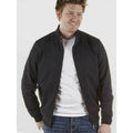 Black - Back - D555 Mens Windsor Kingsize Cotton Harrington Jacket