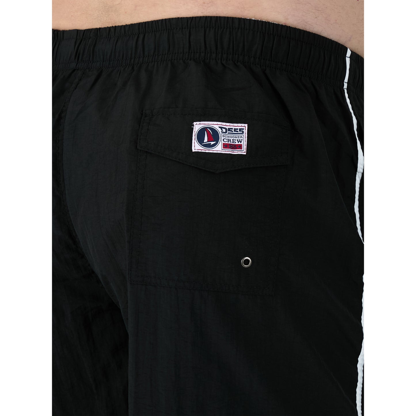 Black - Close up - Duke Mens D555 Yarrow Kingsize Swim Shorts
