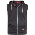 Charcoal Melange - Front - Duke Mens D555 Blake Kingsize Sleeveless Full Zip Hoodie