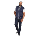 Navy - Side - Duke Mens D555 Blake Kingsize Sleeveless Full Zip Hoodie