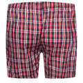 Navy Blue-Red - Pack Shot - Duke Mens D555 Plaid Woven Kingsize Boxer Shorts (Pack of 2)