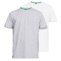 Grey-White - Front - Duke Mens D555 Fenton Kingsize T-Shirt (Pack Of 2)