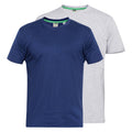 Navy-Grey - Front - Duke Mens D555 Fenton Kingsize T-Shirt (Pack Of 2)