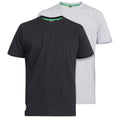 Black-Grey - Front - Duke Mens D555 Fenton Kingsize T-Shirt (Pack Of 2)