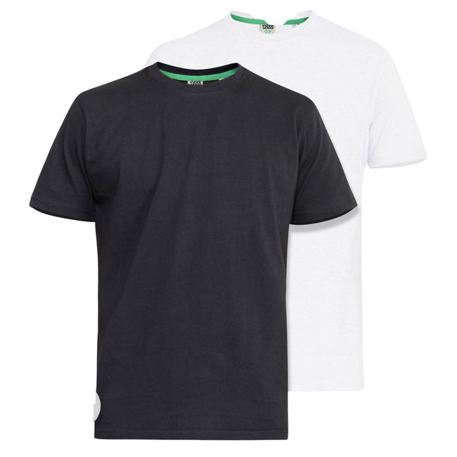 Black-Navy - Lifestyle - Duke Mens D555 Fenton Kingsize T-Shirt (Pack Of 2)