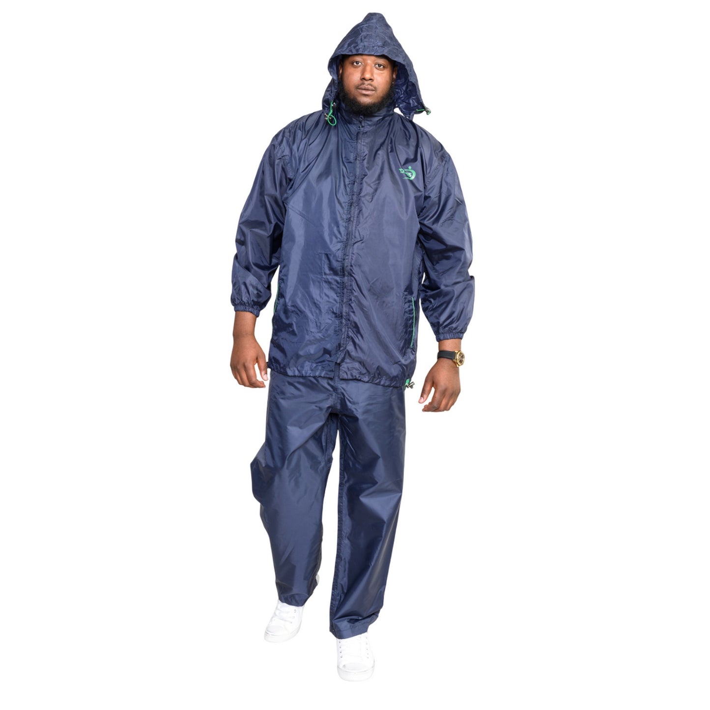 Navy - Side - Duke Mens D555 Elba Packaway Kingsize Over Trousers