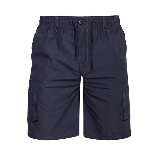 Navy - Front - Duke Mens D555 Nick Elasticated Waist Cargo Shorts