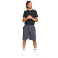 Grey - Side - Duke Mens D555 Nick Elasticated Waist Cargo Shorts