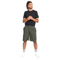 Khaki - Side - Duke Mens D555 Nick Elasticated Waist Cargo Shorts