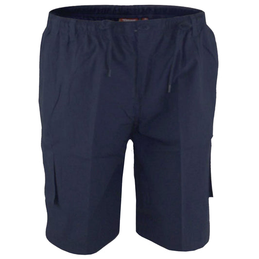 Navy - Front - Duke Mens D555 Nick Elasticated Waist Cargo Shorts