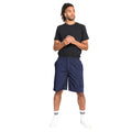 Navy - Side - Duke Mens D555 Nick Elasticated Waist Cargo Shorts