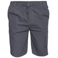 Grey - Front - Duke Mens D555 Nick Elasticated Waist Cargo Shorts