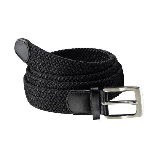 Black - Front - Duke D555 Simon Braided Stretch Belt
