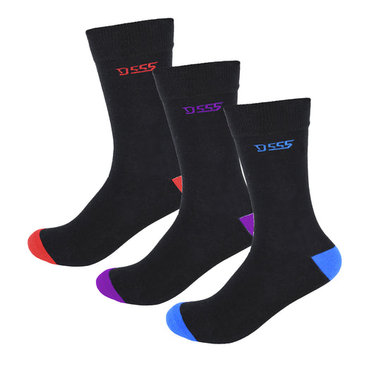 Blue-Red-Purple - Front - Duke Mens D555 Pheonix Cotton Kingsize Socks (Pack of 3)