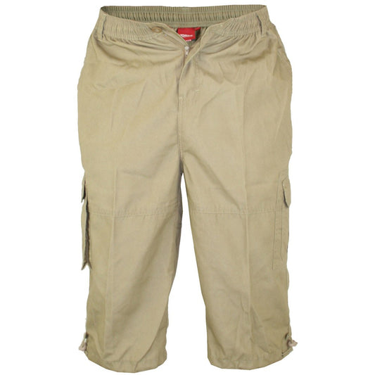Sand - Front - Duke Mens D555 Mason Kingsize Cargo Shorts