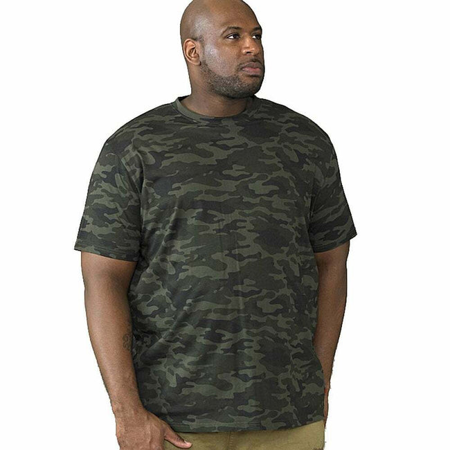 Jungle Camo - Back - Duke Mens D555 Gaston Camouflage Kingsize Short-Sleeved T-Shirt