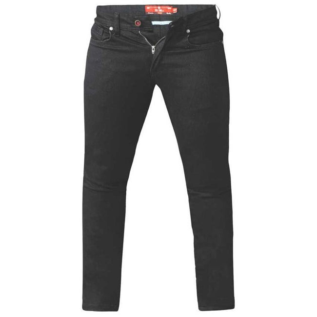 Black - Front - Duke Mens D555 Claude Stretch Stretch Kingsize Jeans