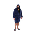 Navy - Lifestyle - D555 Mens Newquay Kingsize Hooded Dressing Gown
