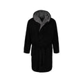 Black - Front - D555 Mens Newquay Kingsize Hooded Dressing Gown