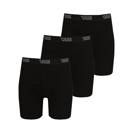 Black - Front - Duke Mens D555 Driver 2 Boxer Shorts (Pack Of 3)