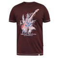 Burgundy - Front - D555 Mens Redbourn Lightening Guitar T-Shirt
