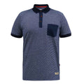 Navy - Front - D555 Mens Oxley Fine Stripe Polo Shirt