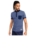 Navy - Side - Duke Mens D555 Oxley Fine Stripe Jersey Patch Pocket Kingsize Polo Shirt