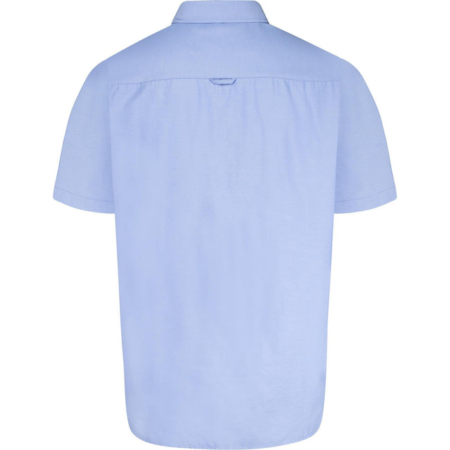 Sky Blue - Back - Duke Mens D555 James Oxford Kingsize Short-Sleeved Shirt