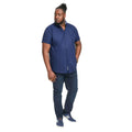 Navy - Pack Shot - Duke Mens D555 James Oxford Kingsize Short-Sleeved Shirt