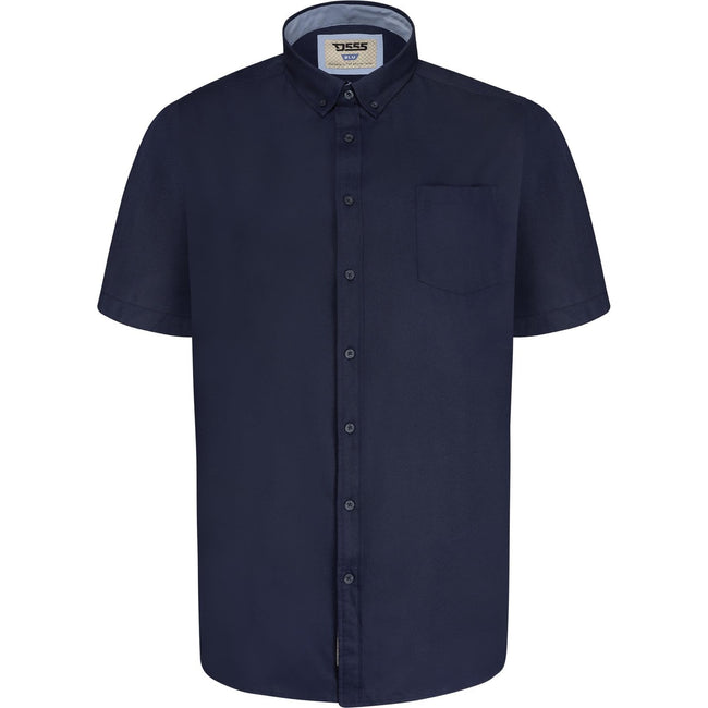 Navy - Front - Duke Mens D555 James Oxford Kingsize Short-Sleeved Shirt