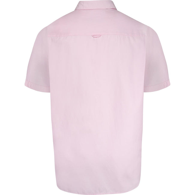 Pink - Back - Duke Mens D555 James Oxford Kingsize Short-Sleeved Shirt