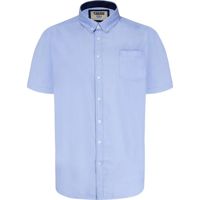 Sky Blue - Front - Duke Mens D555 James Oxford Kingsize Short-Sleeved Shirt