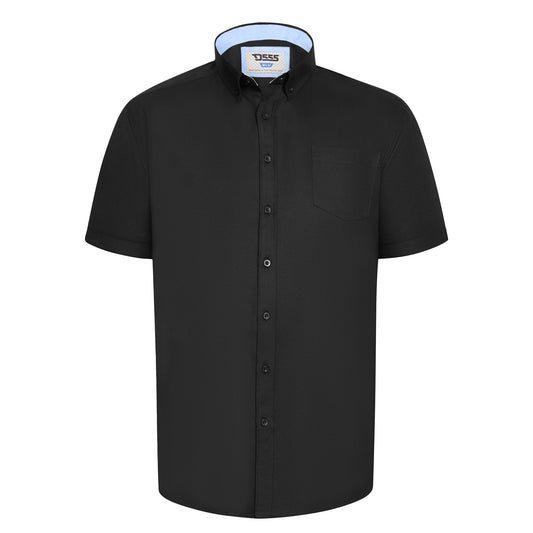Black - Front - Duke Mens D555 James Oxford Kingsize Short-Sleeved Shirt