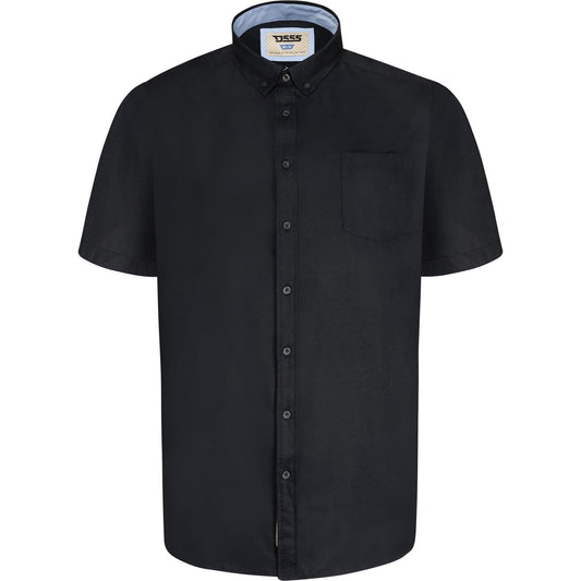 Black - Front - Duke Mens D555 James Oxford Kingsize Short-Sleeved Shirt