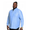 Sky Blue - Side - Duke Mens D555 Richard Oxford Kingsize Long-Sleeved Shirt