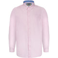 Pink - Front - D555 Mens Richard Oxford Kingsize Long-Sleeved Shirt