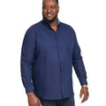 Navy - Side - Duke Mens D555 Richard Oxford Kingsize Long-Sleeved Shirt