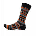 Red-Orange-Blue - Side - D555 Mens Roxton Striped Cotton Kingsize Ankle Socks (Pack Of 3)