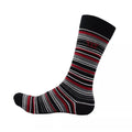 Red-Orange-Blue - Lifestyle - D555 Mens Roxton Striped Cotton Kingsize Ankle Socks (Pack Of 3)