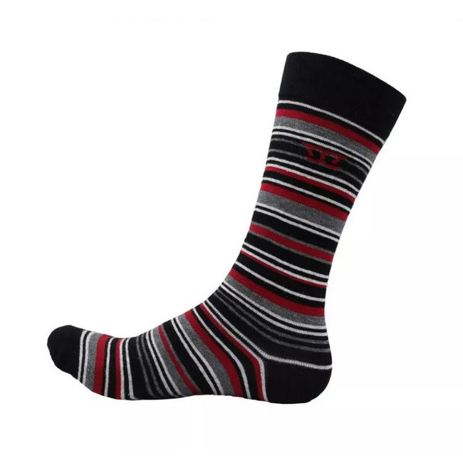 Red-Orange-Blue - Lifestyle - Duke Mens D555 Roxton Striped Socks (Pack of 3)