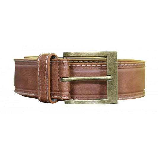 Tan - Front - Duke Mens D555 Dylan Leather Belt