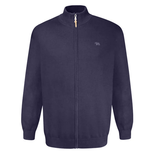 Navy - Front - Duke Mens D555 Franco 2 Knitted Full Zip Kingsize Sweatshirt