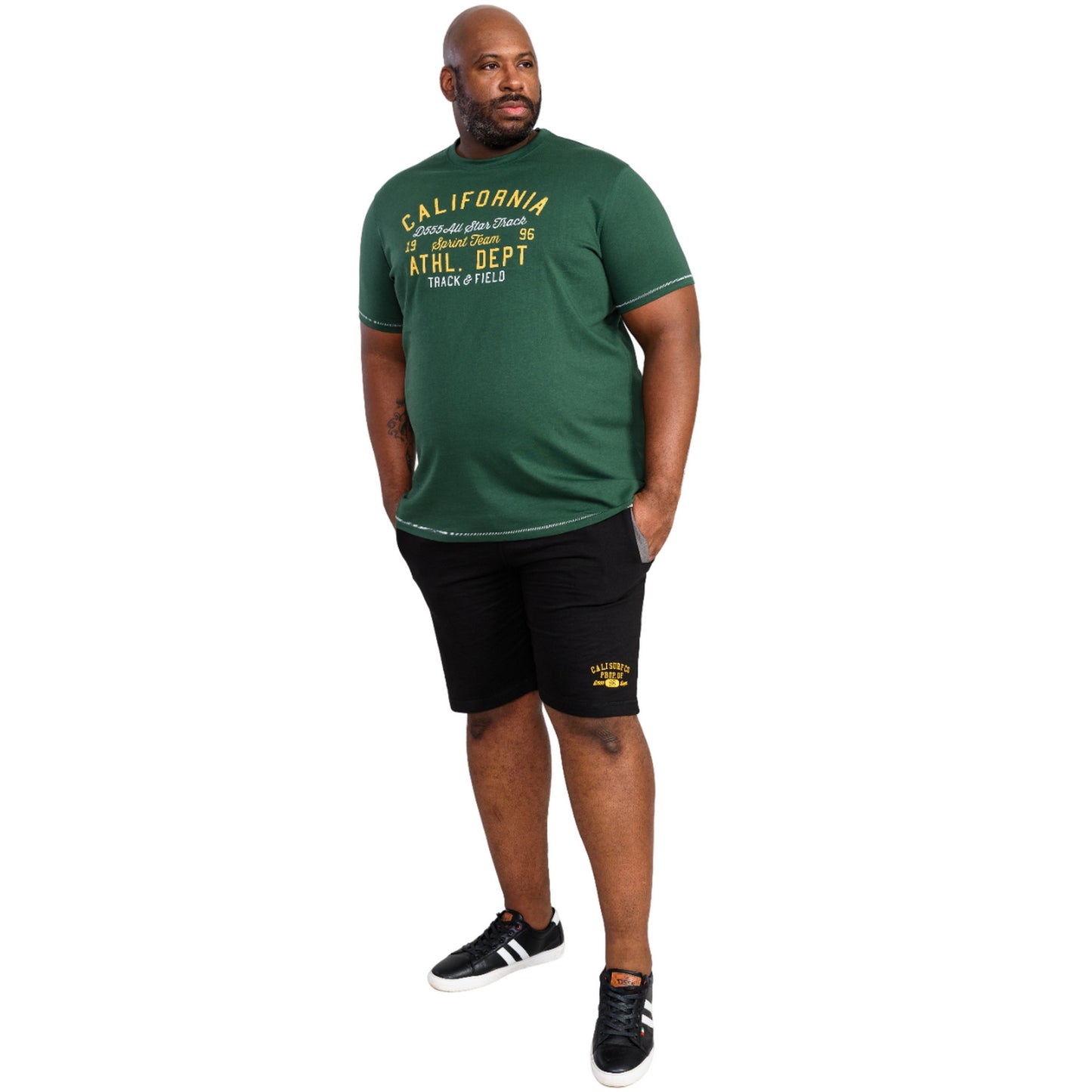 Green - Lifestyle - Duke Mens D555 Parnwell California Athletics Printed T-Shirt