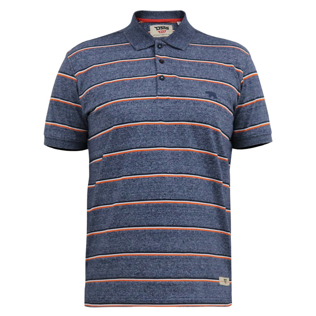 Navy - Front - Duke Mens D555 Humber Stripe Jersey Kingsize Polo Shirt