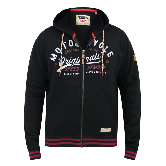 Black - Front - Duke Mens D555 Patrick Full Zip Full Zip Hoodie