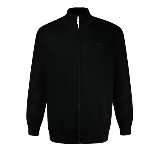 Black - Front - Duke Mens D555 Franco 1 Knitted Full Zip Kingsize Sweatshirt