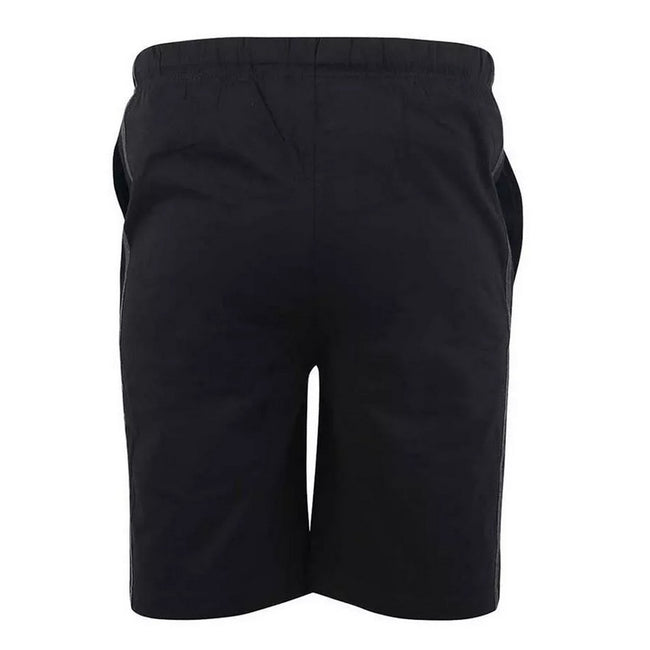 Black-Charcoal - Back - Duke Mens D555 Ryan Elasticated Waist Kingsize Jersey Shorts (Pack of 2)