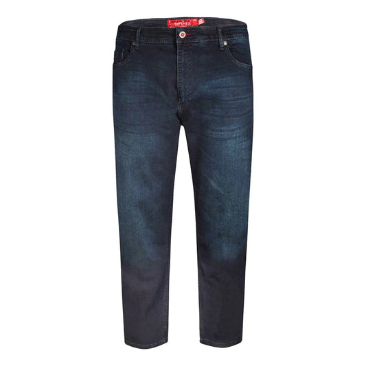 Blue Black - Front - Duke Mens D555 Daniel Tapered Leg Kingsize Jeans