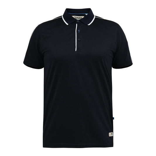 Dark Navy - Front - Duke Mens D555 Sussex Tipped Jersey Contrast Piping Kingsize Polo Shirt
